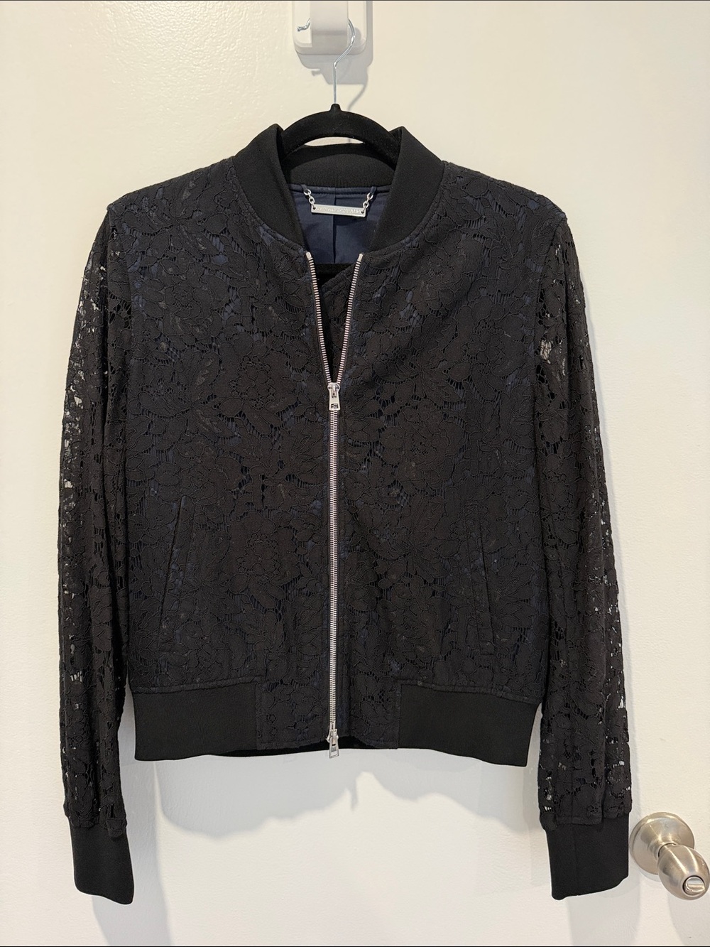Diane von Furstenberg Lace Bomber Zip Jacket Small